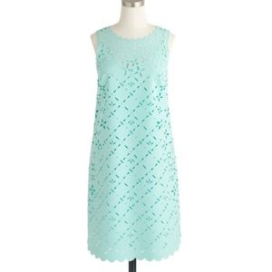 NWT J. Crew Laser Cut Shift Dress (Mint Green)